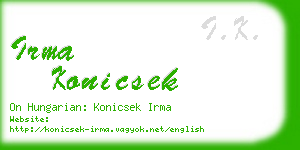 irma konicsek business card